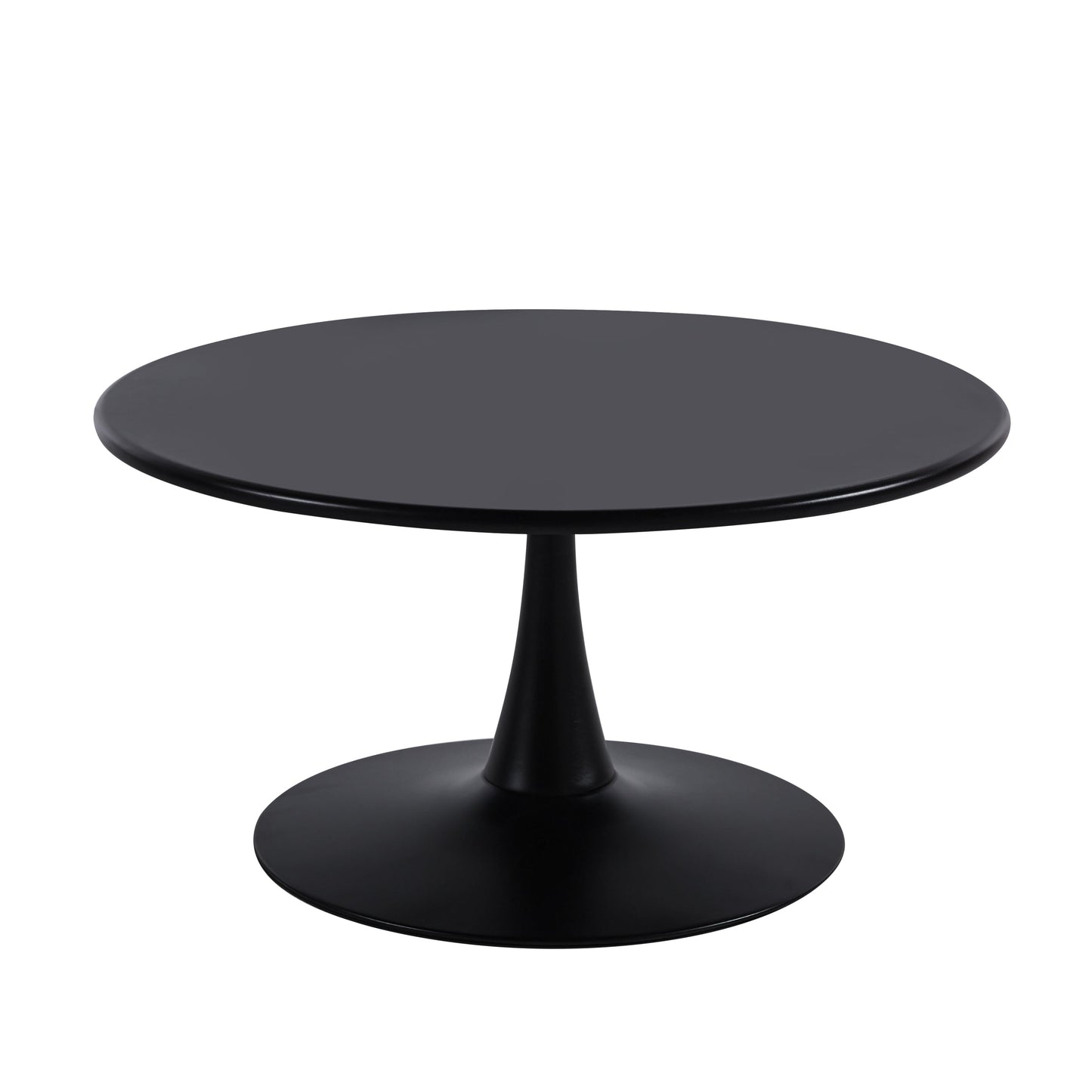 Baskin Modern 31.5'' Diameter Solid Metal Base Black Round Coffee Table