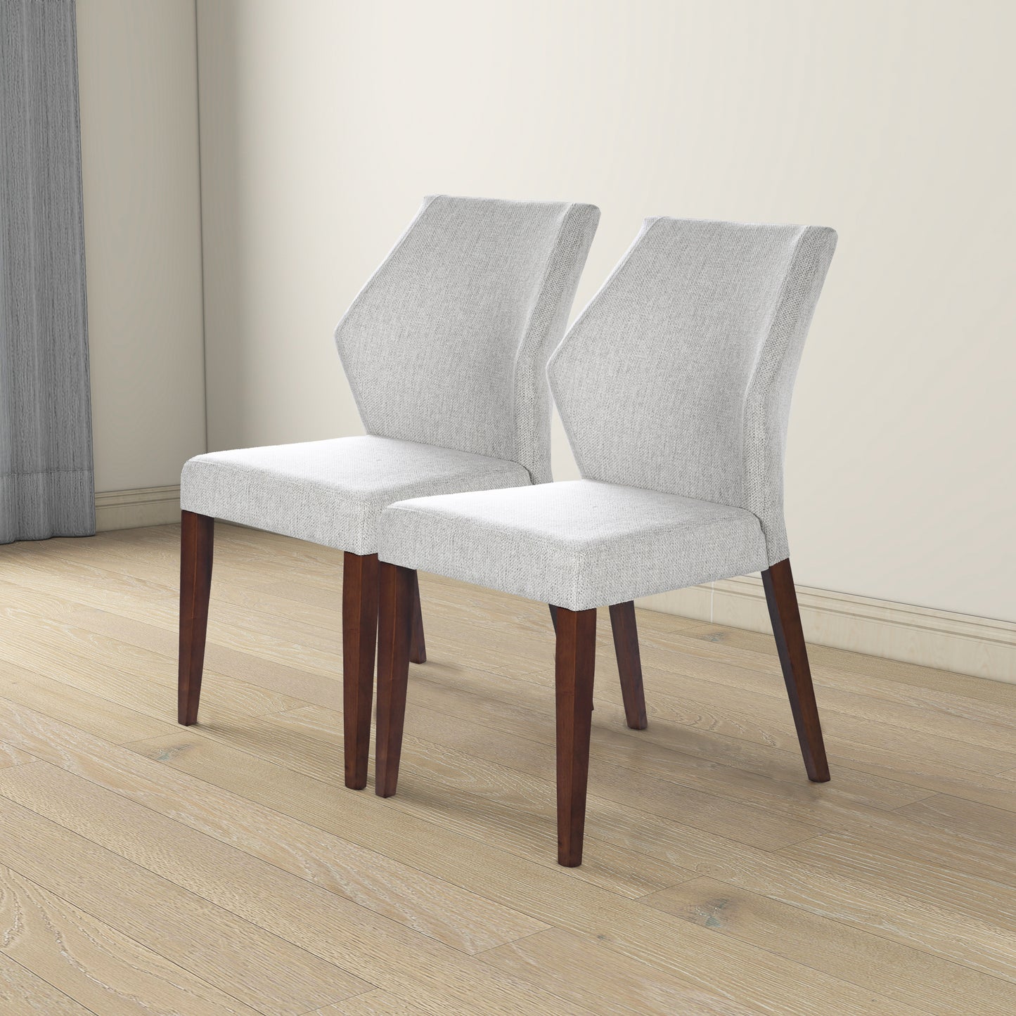 Luca Light Grey Fabric Dining Chair Set Of 2