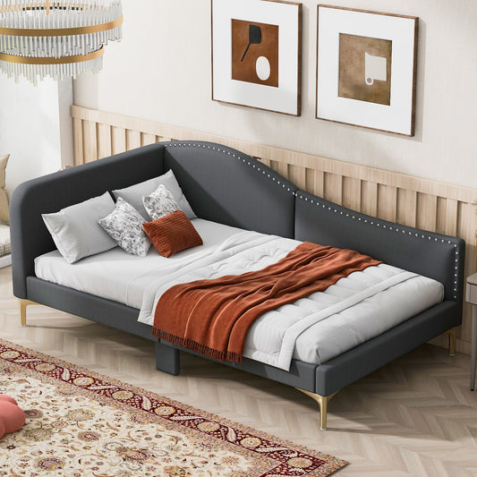 Ori Twin Size Upholstered Daybed with Headboard and Armrest