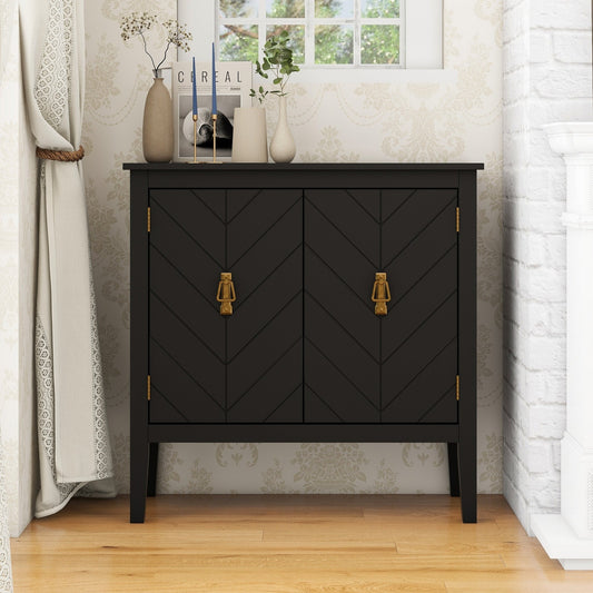 Jordan Modern 2-Door Accent Cabinet - Black