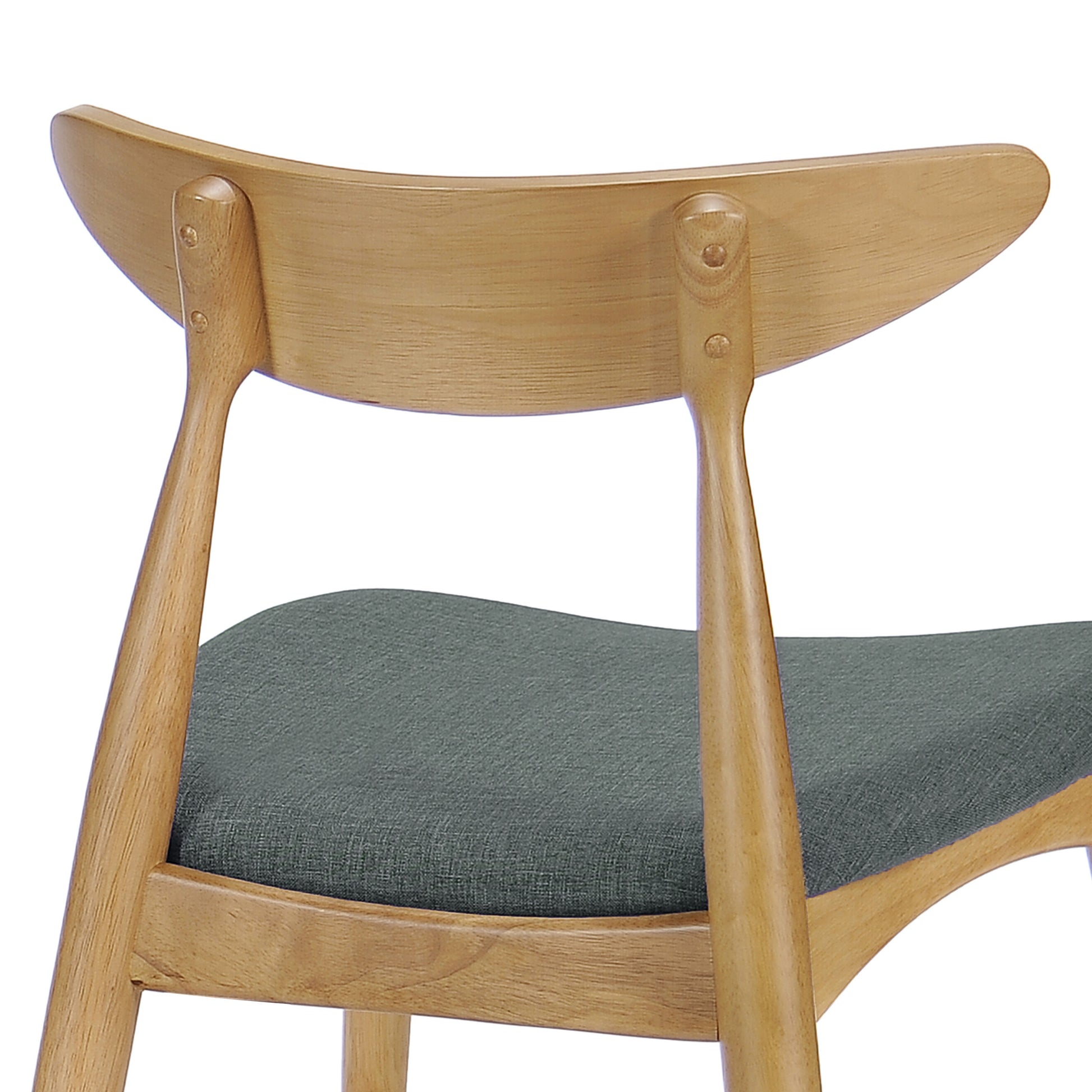 Karen Mid-Century Modern Side Chairs Set of 2 Natural & Gray