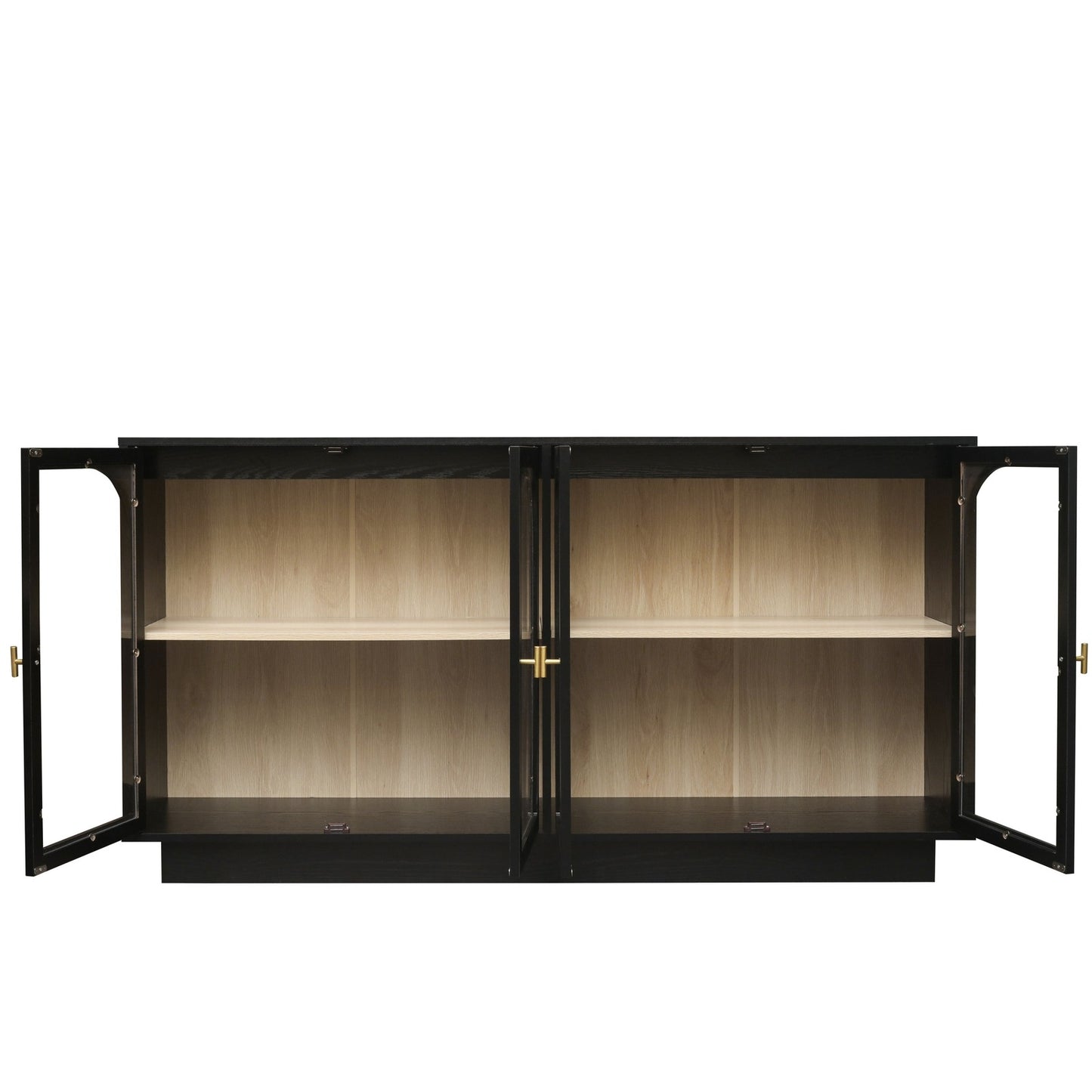 Zane Modern Accent Cabinet in Black with Acrylic Door