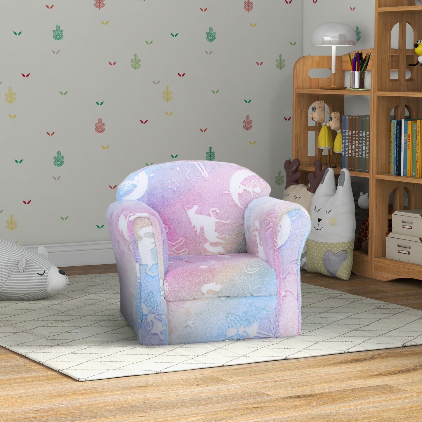 Kids Sofa Chair with Washable Cover & Glow in the Dark Fairy Design