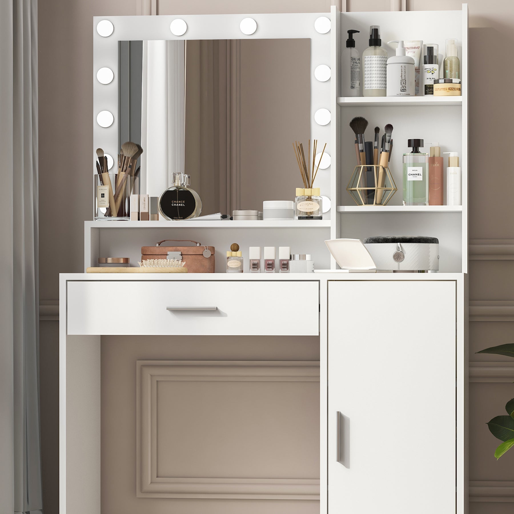 Galadriel Contemporary Bedroom Vanity, White