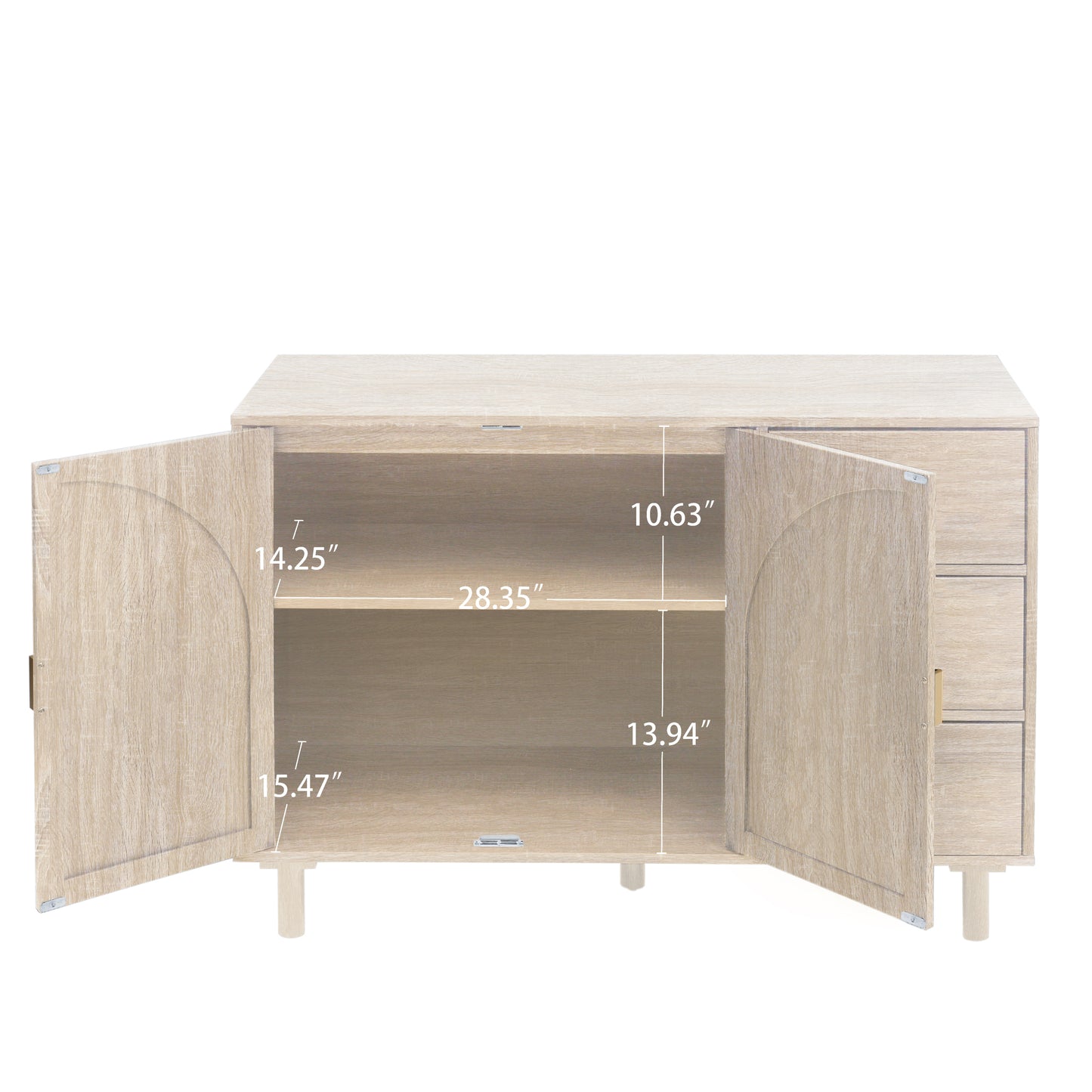 Rune Natural Finish Accent Cabinet with Rattan Door Fronts