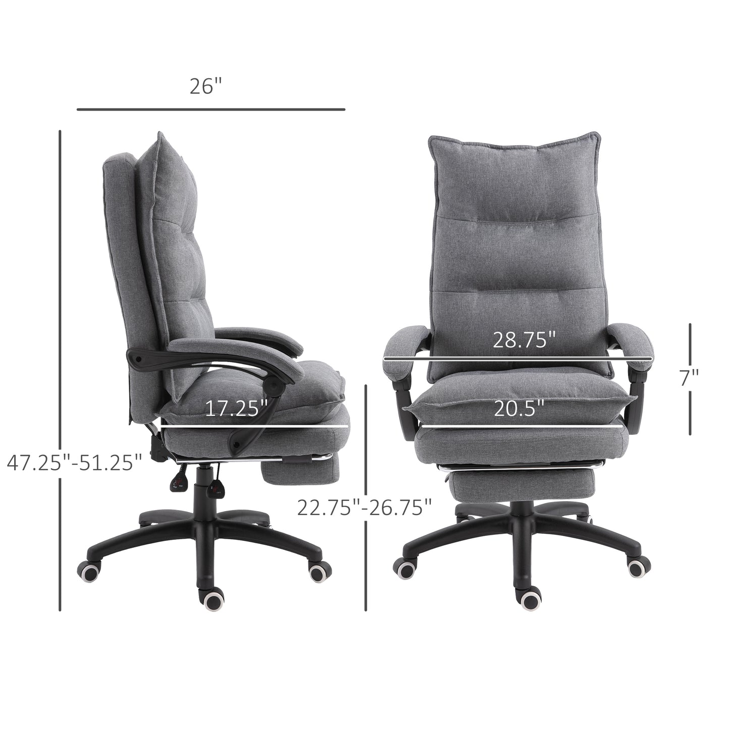 Jetta 360° Swivel Executive Office Chair Adjustable Height, Gray