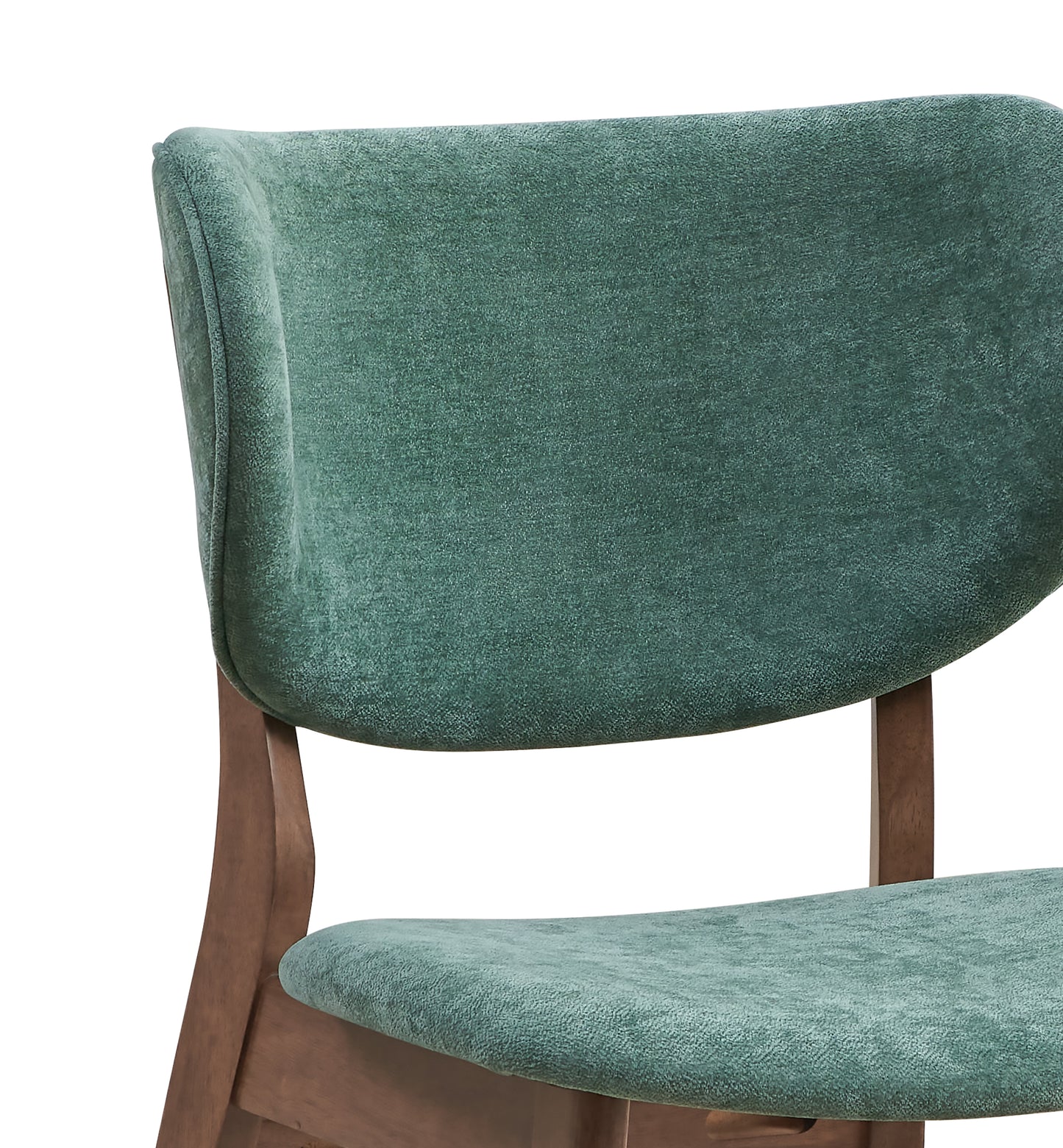 Green and Walnut Padded Side Chair Set of 2