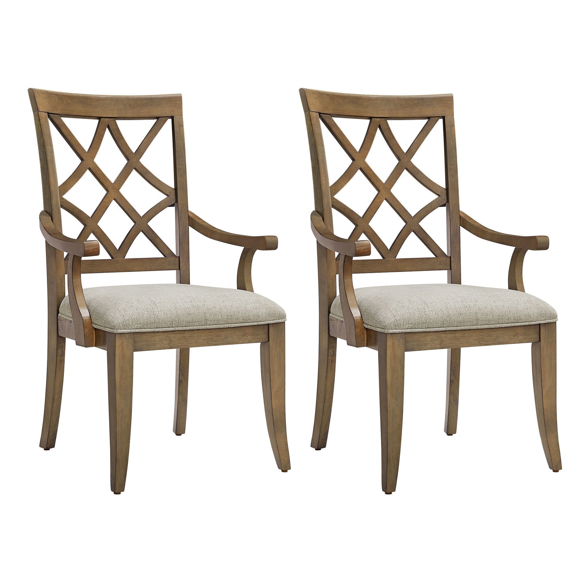 Fable Mid-Century Modern Dining Arm Chairs Set of 2 Oak