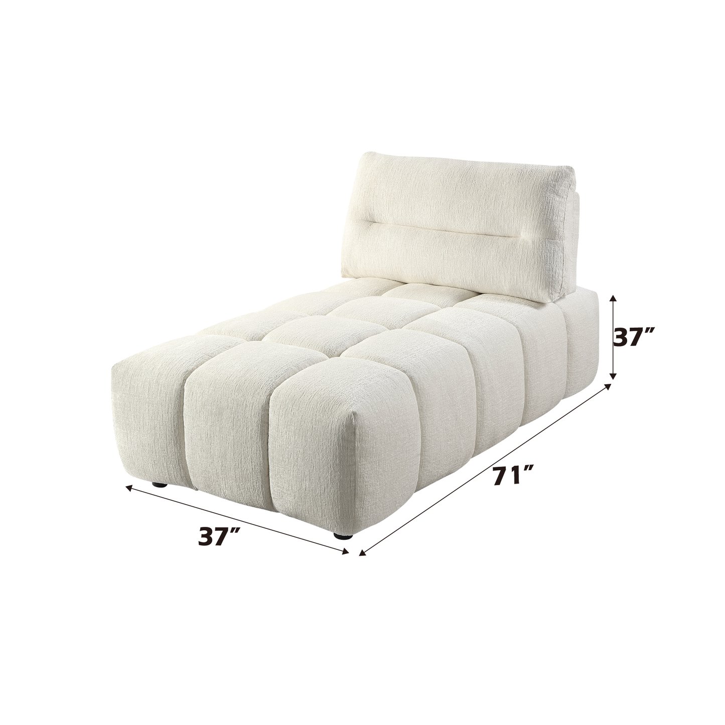 Loanna Beige Linen Modular Sectional with Ottoman