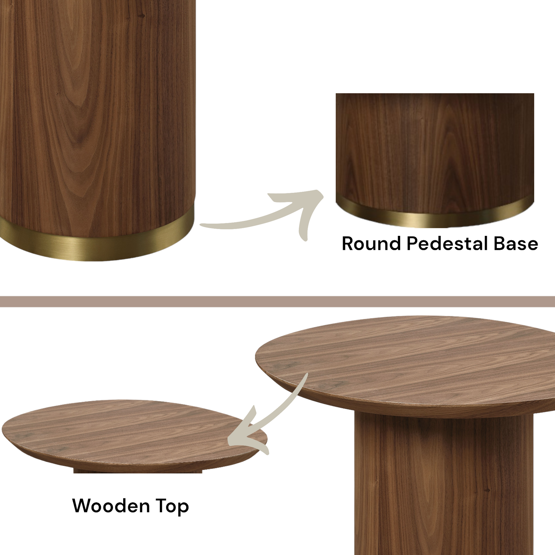 Willene Walnut Top & Walnut Finish End Table