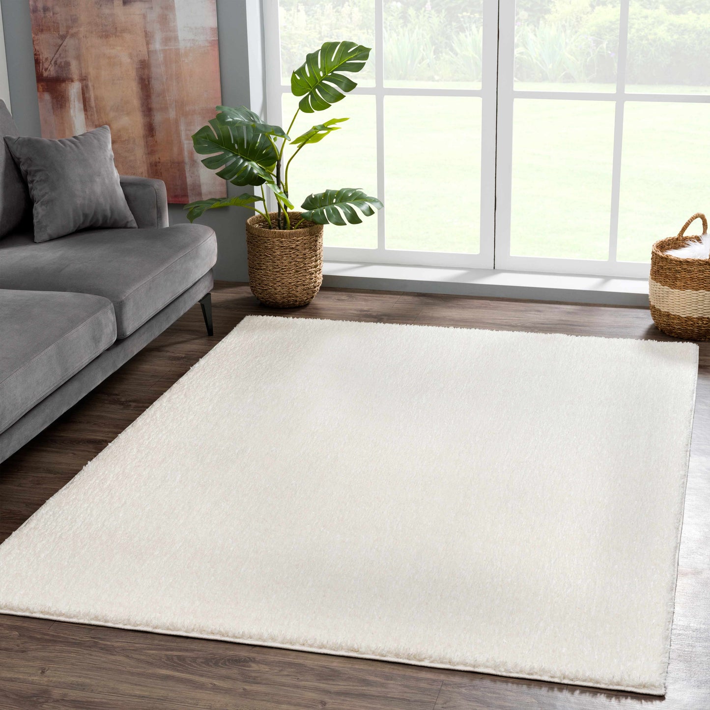 Judy White Washable Area Rug