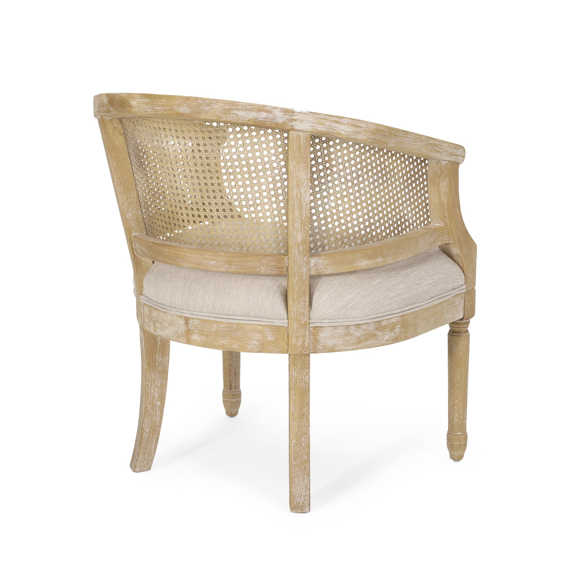 Winifred Modern Country Accent Chair with Rattan, Natural