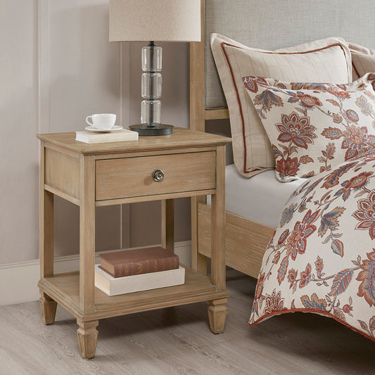 Victoria Transitional 1-Drawer Nightstand, Brown