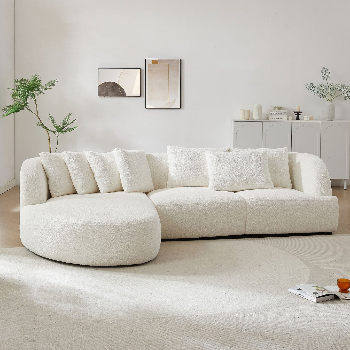 Niall Beige Boucle Upholstered Corner Sectional