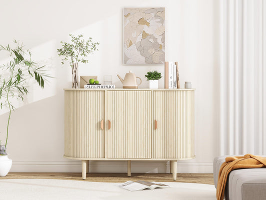 Braxton Modern 3-door Sideboard Cabinet, Natural