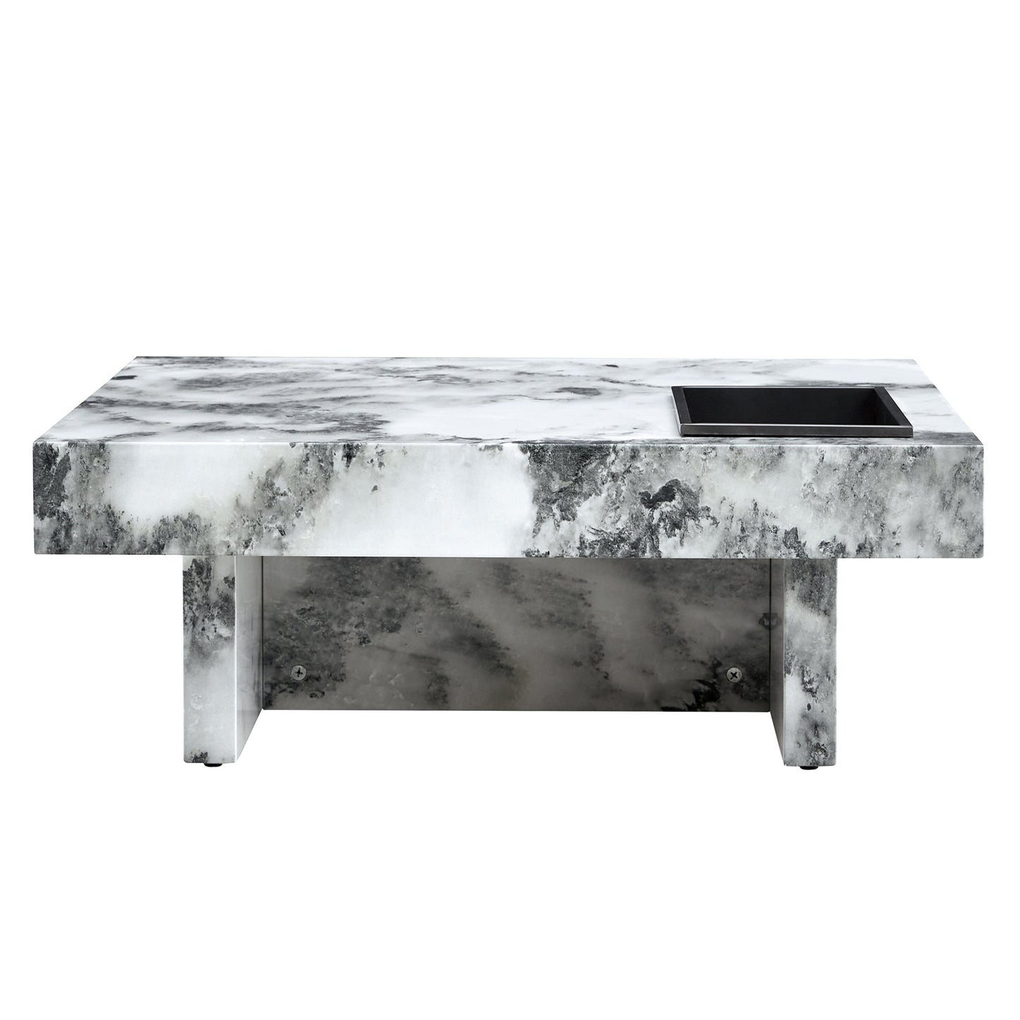 Pinter Modern Faux Marble Coffee Table - Gray & White