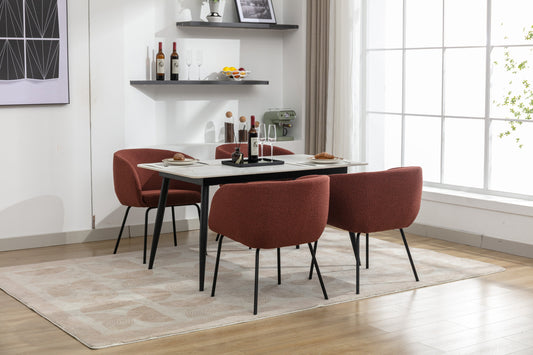 Lindy Modern Boucle Dining Chairs Set of 2 Wine Red