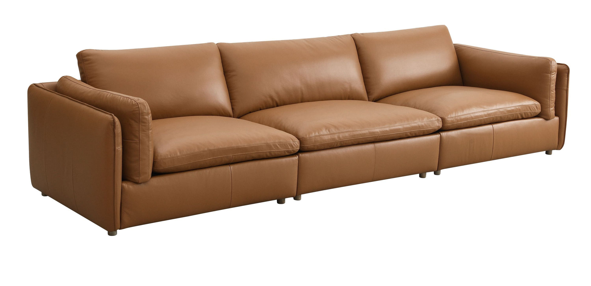 Brighton Transitional Premium Top Grain Leather Sofa, Brown