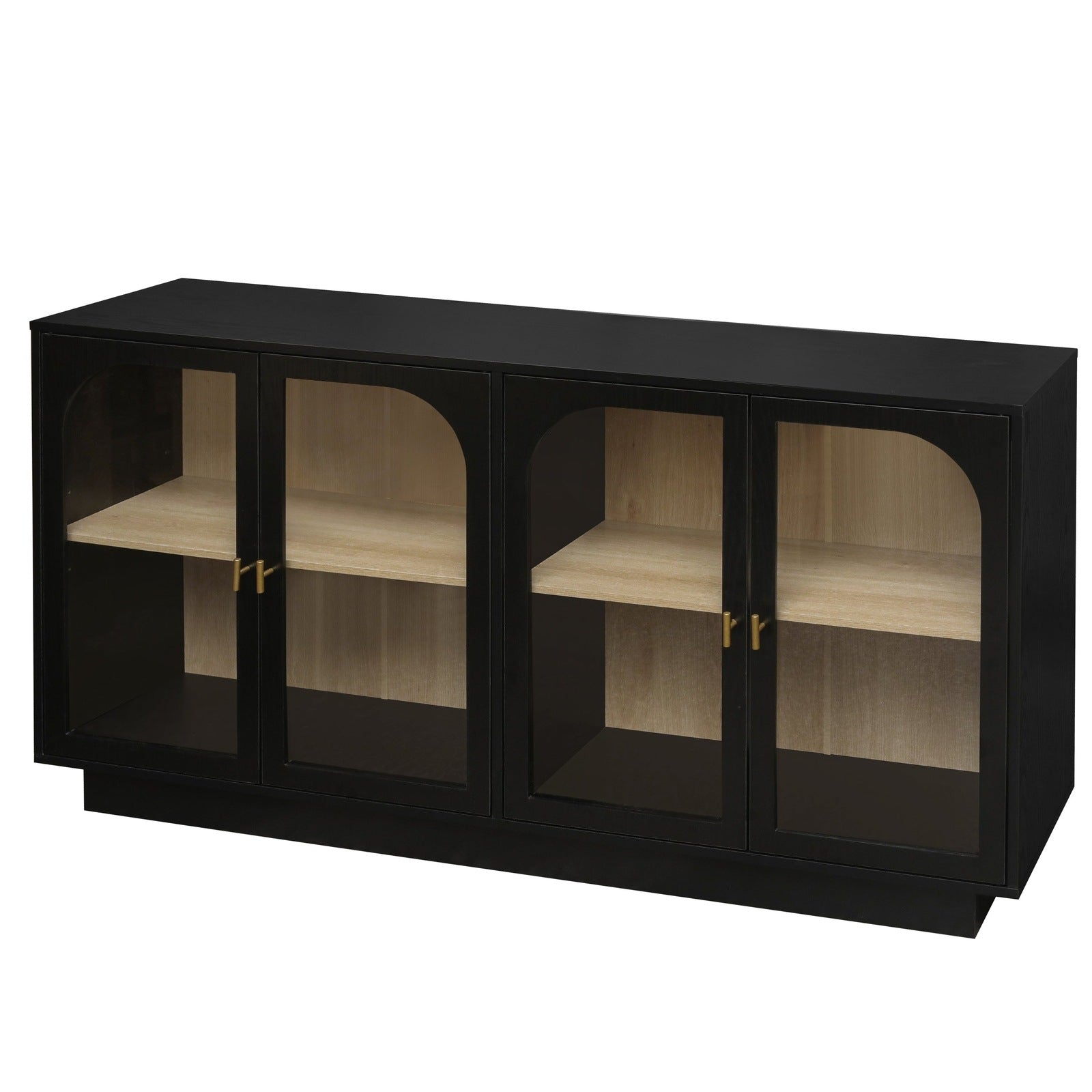 Zane Modern Accent Cabinet in Black with Acrylic Door