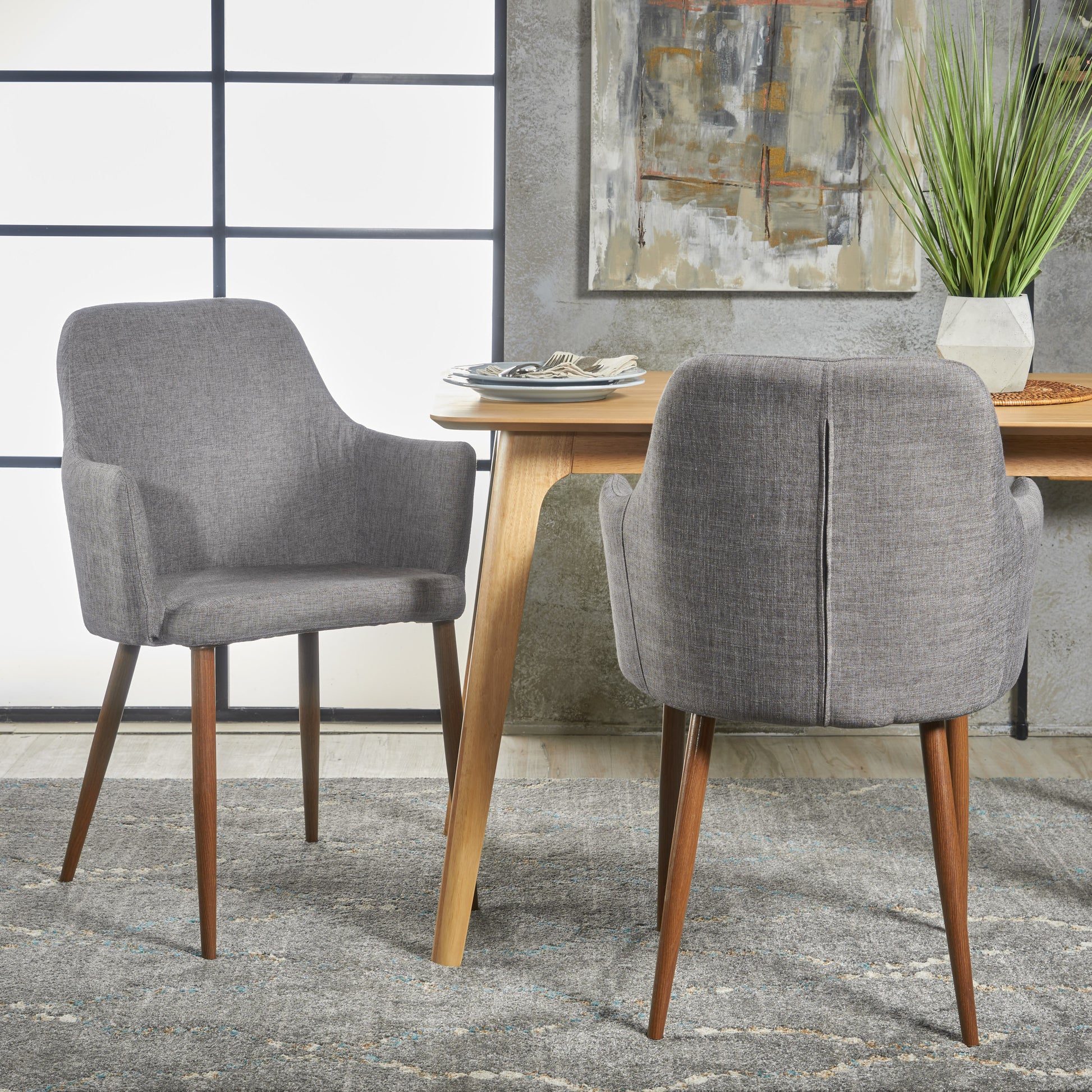 Stanley Mid-Century Modern Side Chairs, Gray