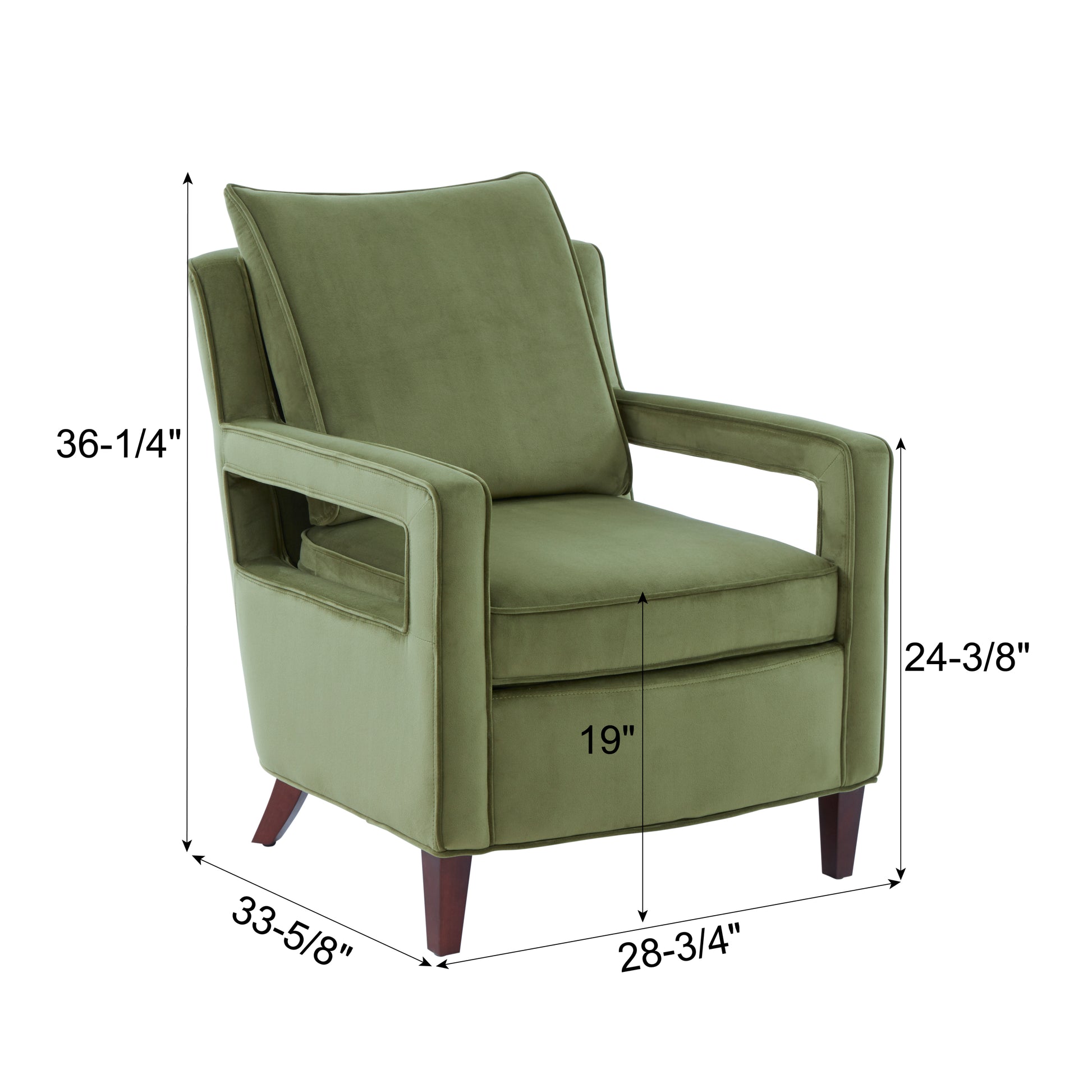 Alina Green Velvet Accent Arm Chair