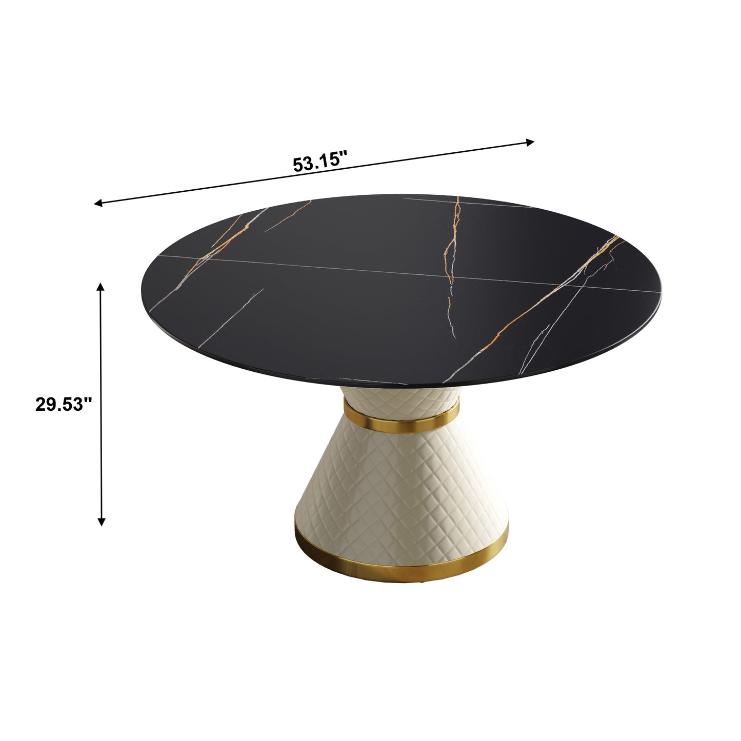 Leocadia 53" Round Modern Sintered Stone Dining Table