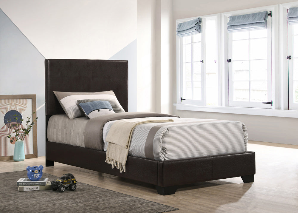 Conner King Bed in Dark Brown Leatherette - Coaster Fine Furniture