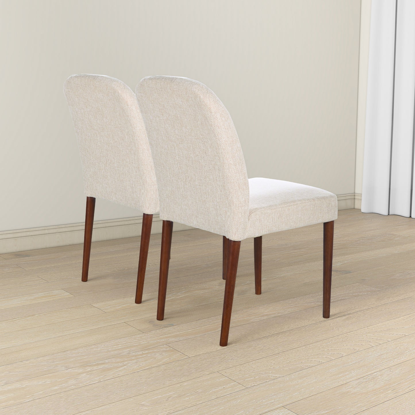 Capri Beige Fabric Dining Chair Set Of 2