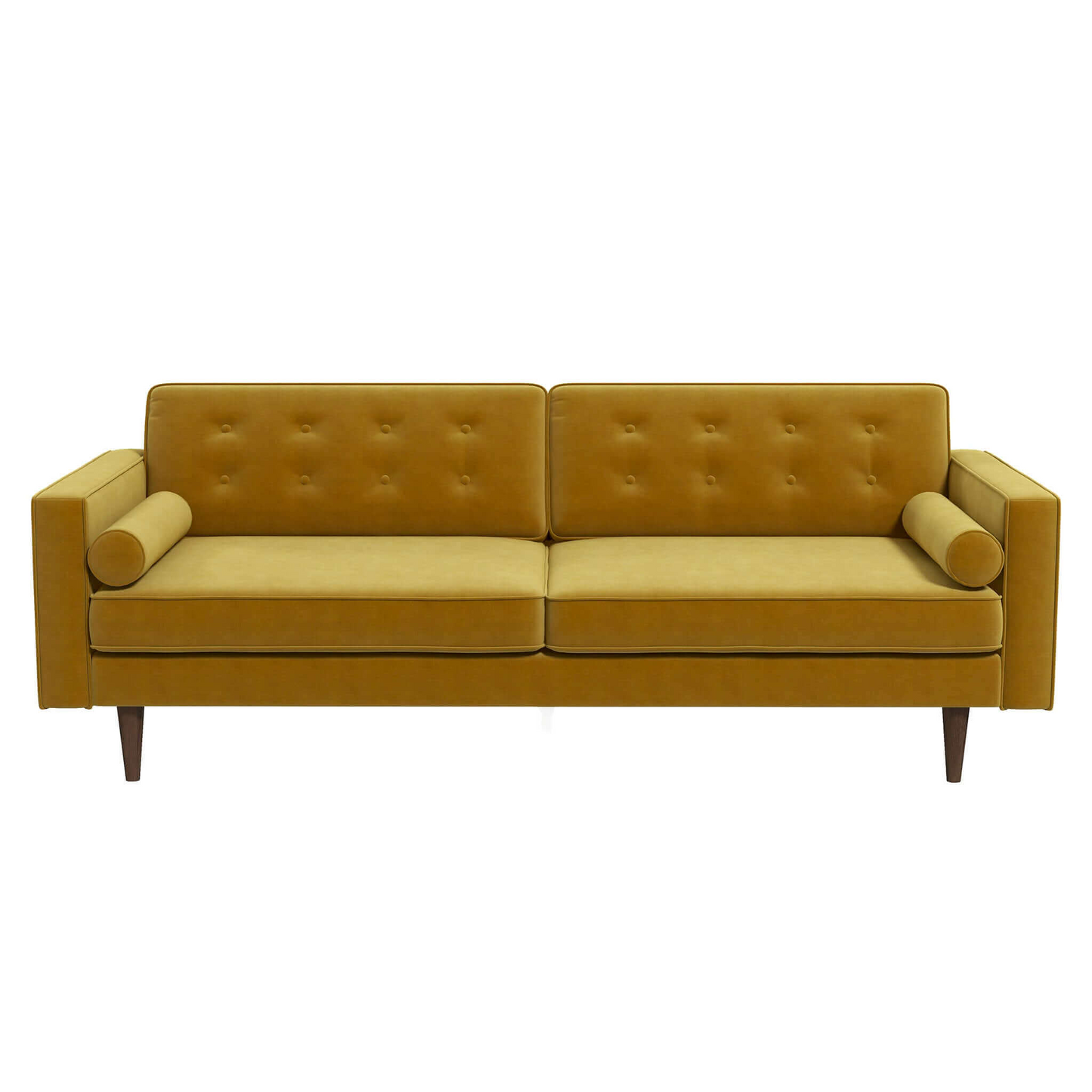 Casey Mid-Century Modern Velvet Tufted Sofa, Gold