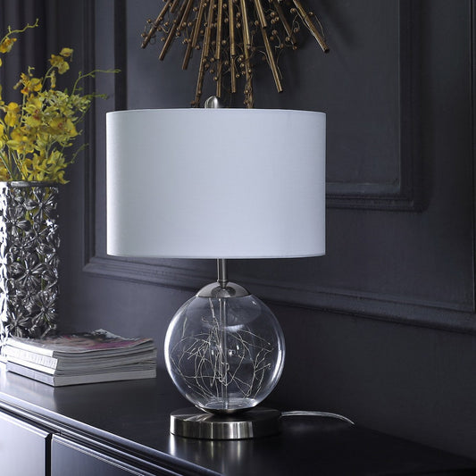 20.5' In Athena Glass Led Plasma Mid-Century Metal Table Lamp