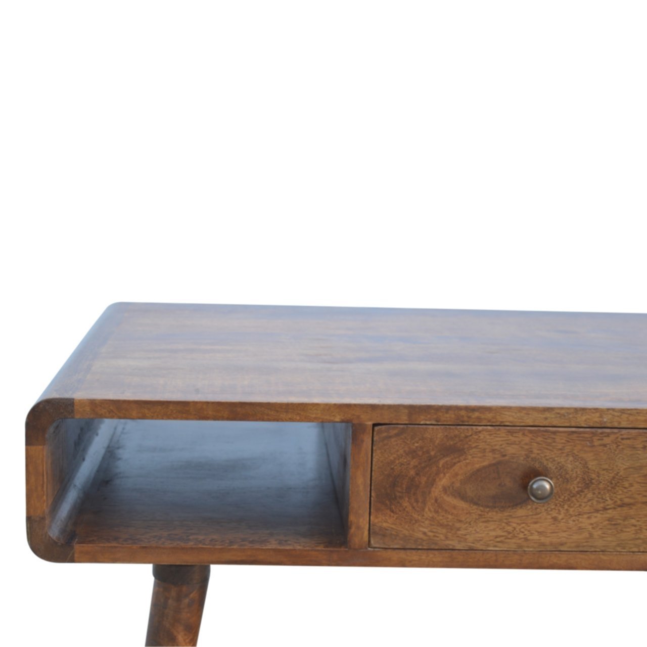 Maude Solid Wood Curved Chestnut Coffee Table