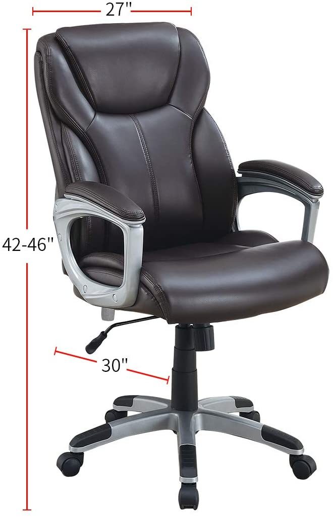 Modern PU Leather Executive Office Chair, Black