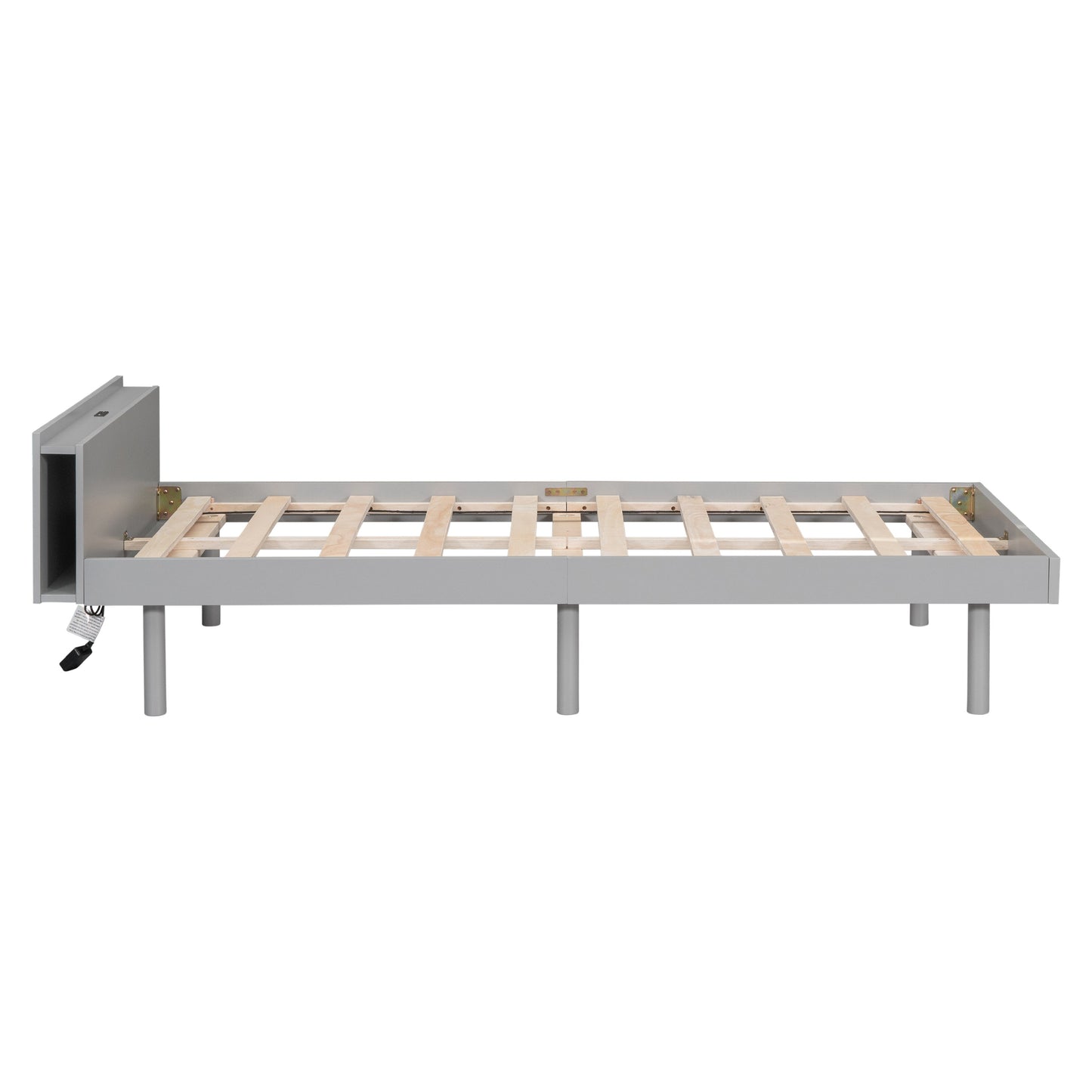 Harper Modern Twin Size Platform Bed Frame with Built-in USB