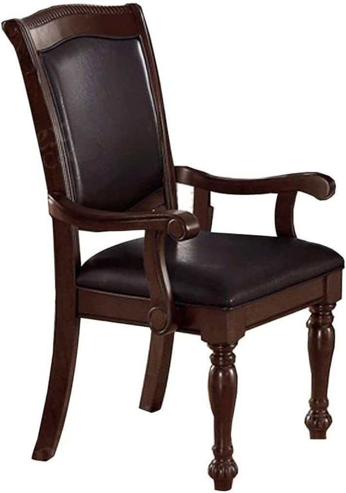 Majestic Traditional Solid Wood Dining Arm Chairs Set of 2 , Brown