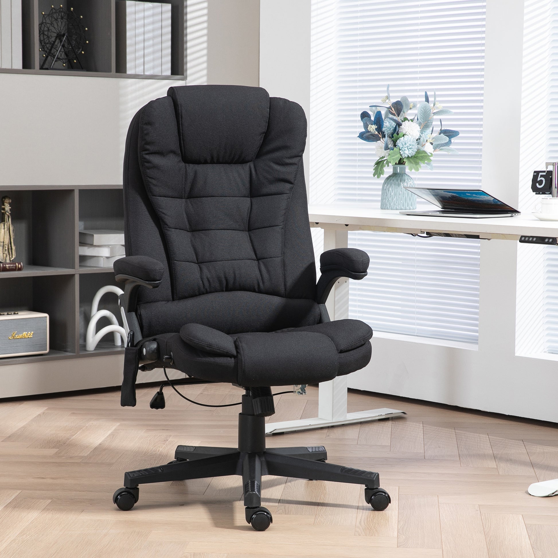 Eira PU Leather Office Chair with Massage & Heat, Black