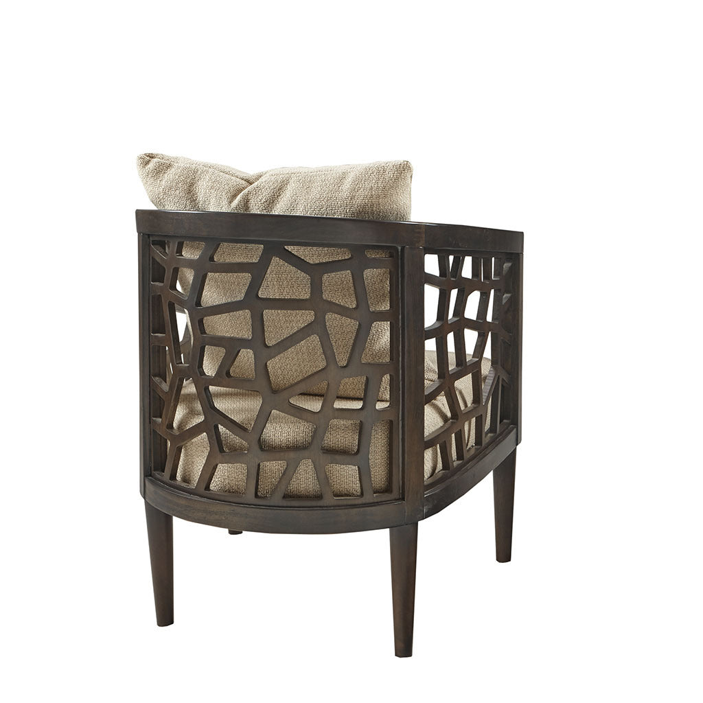 Agnes Modern Accent Chair, Tan & Walnut