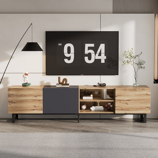 Adeline Modern 80" TV Console, Brown