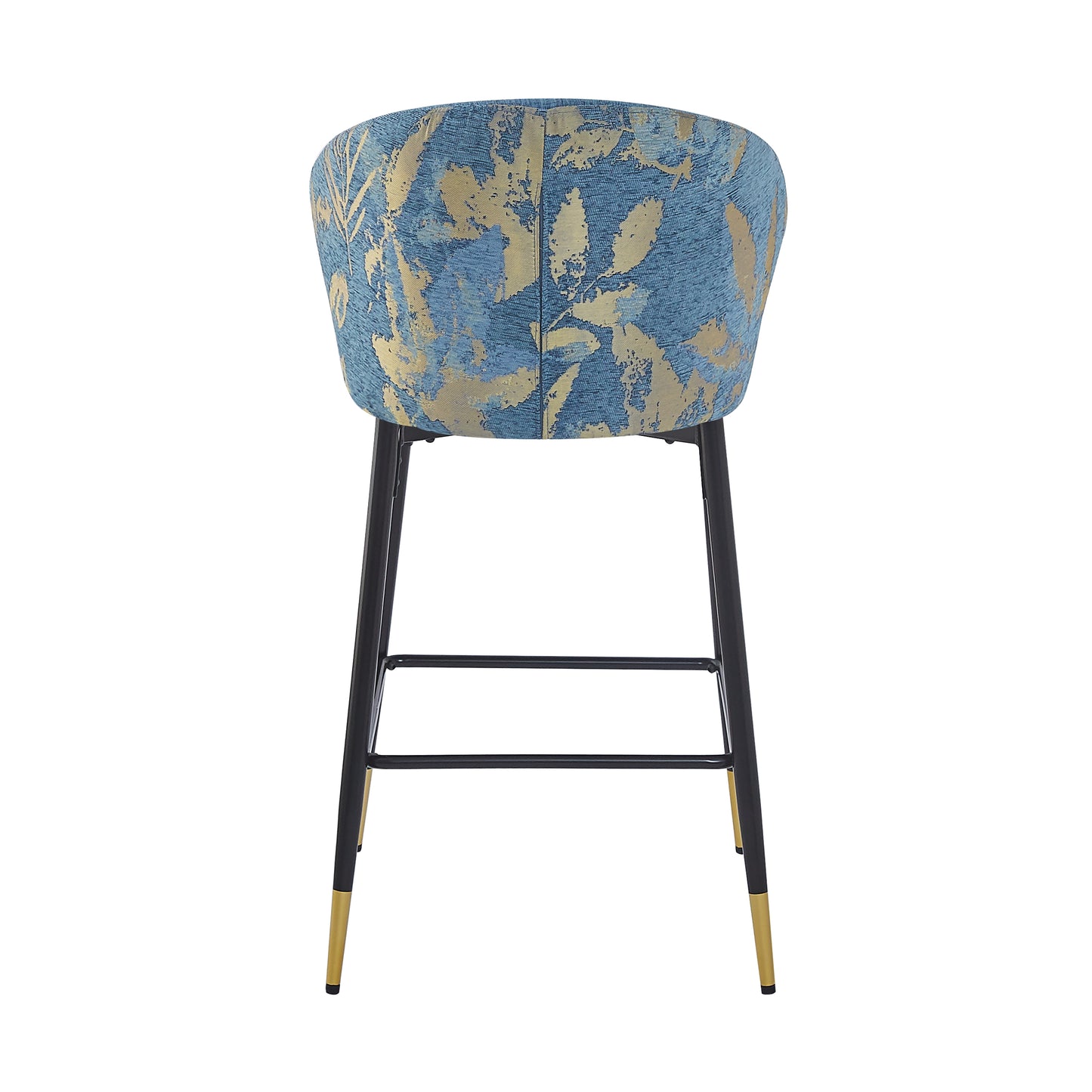 Evadne 28' Jacquard Print Bar Stools Set of 2 Blue