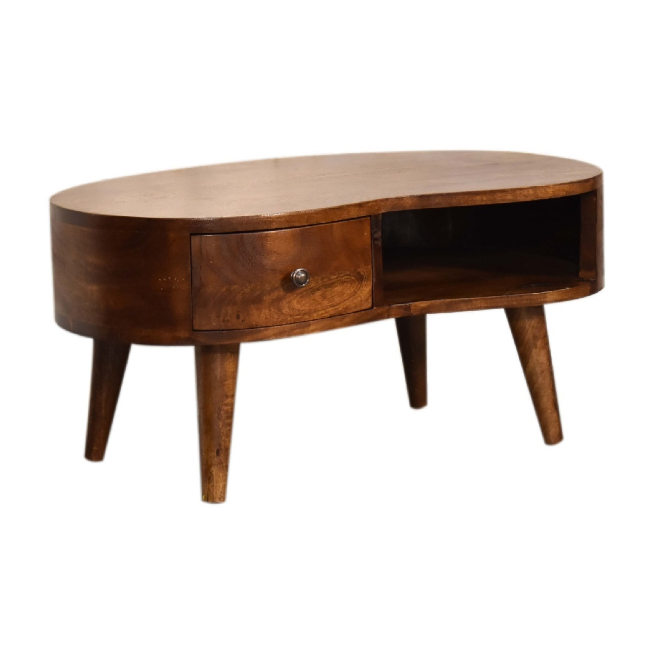 Ruth Solid Wood Mini Chestnut Wave Coffee Table