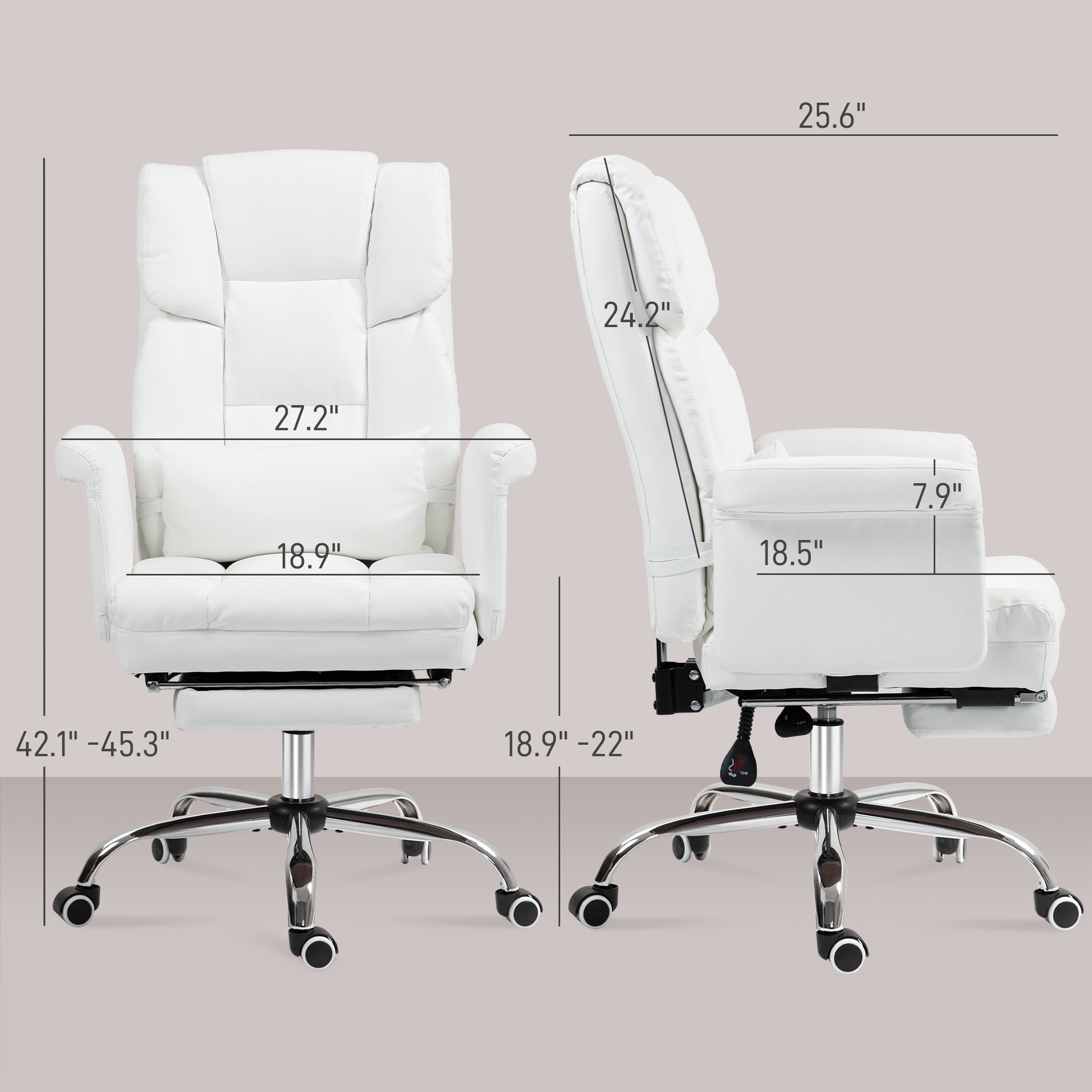 Amara PU Leather Executive Office Chair, White