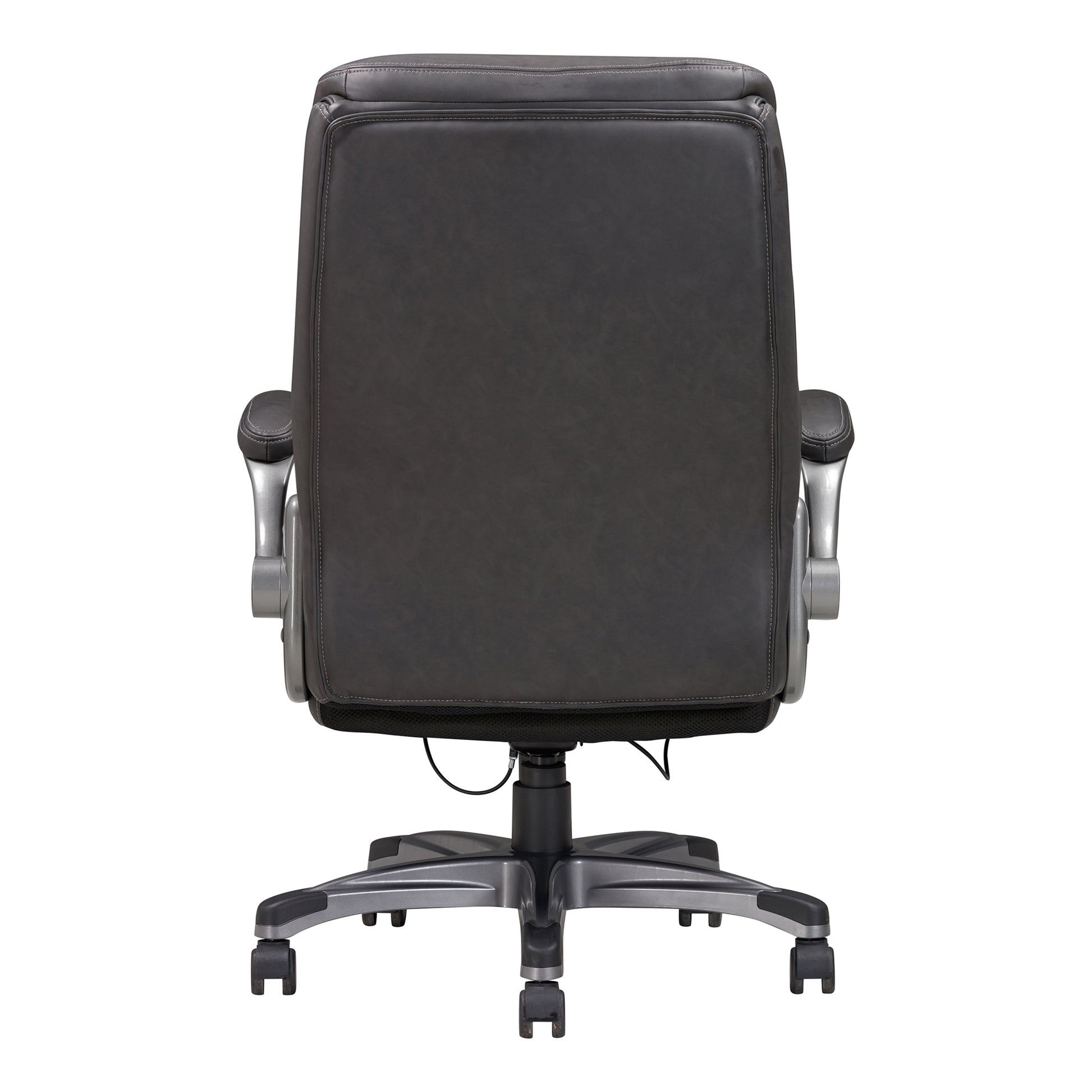 Traditional Gray Leather Executive Office Chair