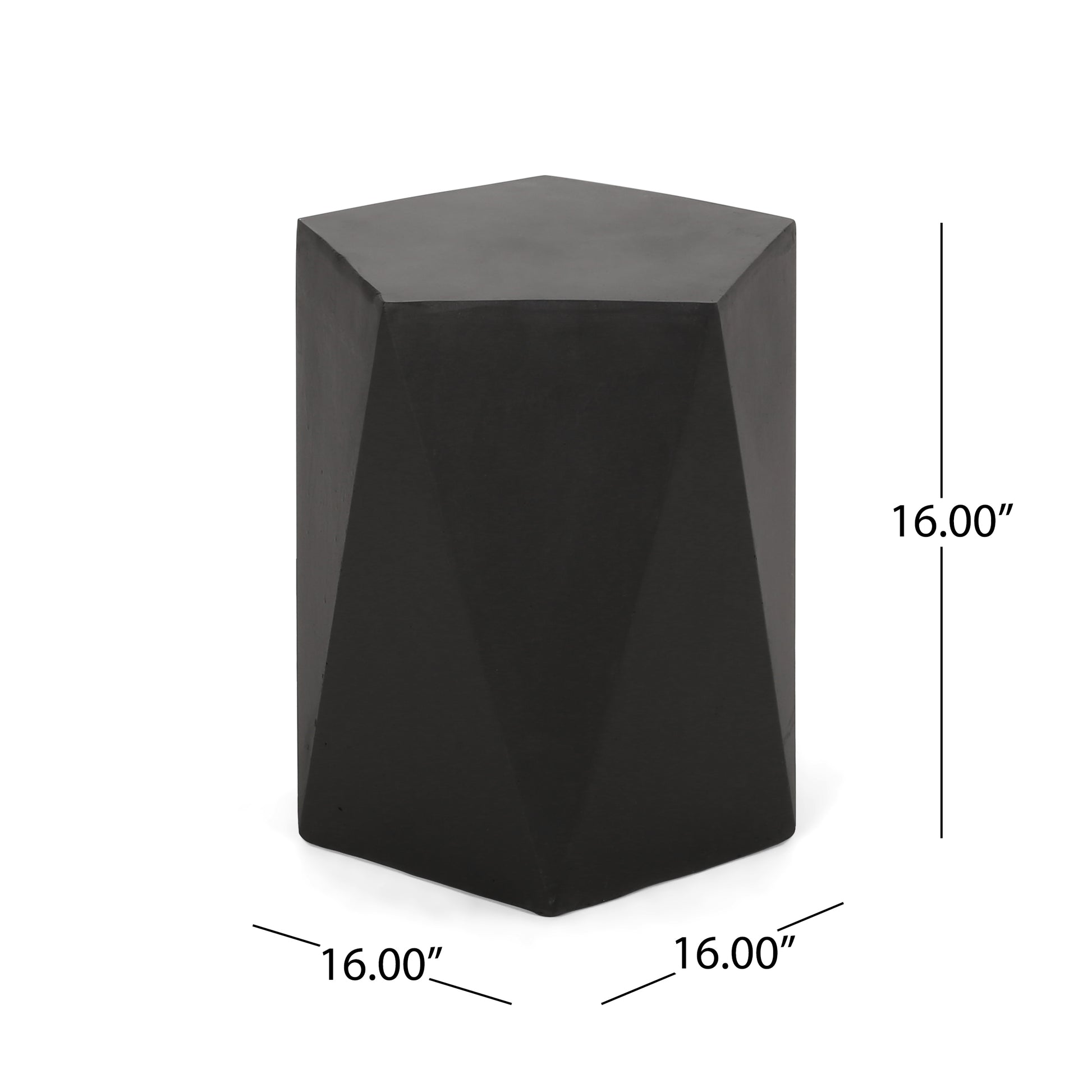 Apollo Modern Concrete Side Table, Black