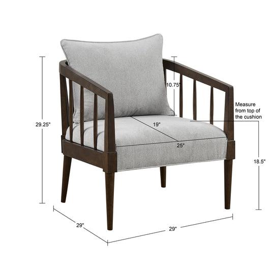 Mildred Spindle Accent Armchair with Removable Back Pillow