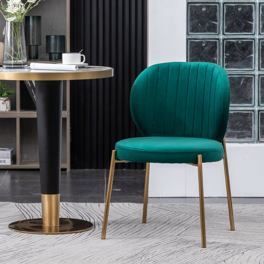 Amoa Contemporary Velvet Upholstery Dining Chair, Green