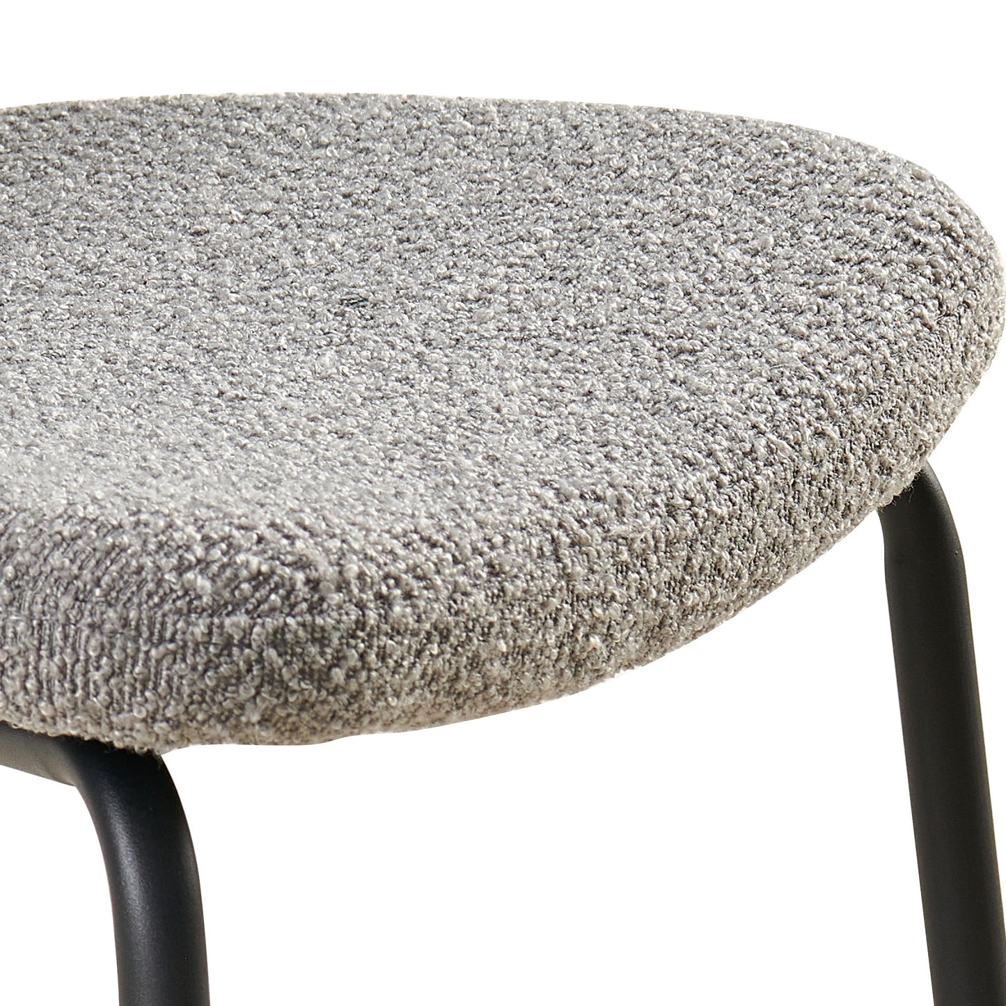 Indra Grey Boucle Fabric Dining Chairs Set of 2