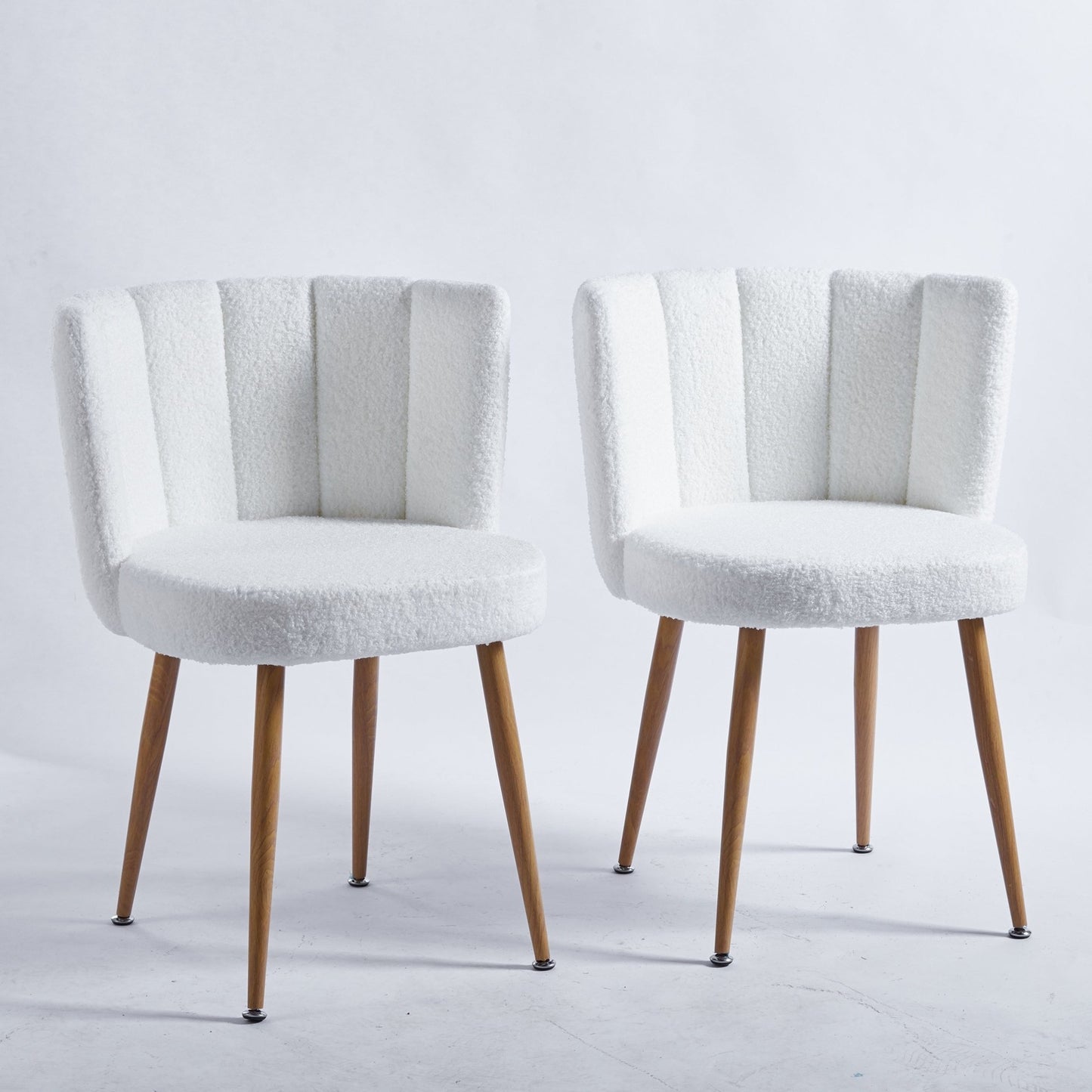 Nixie Morn Faux Fur Side Chairs Set of 2 , White