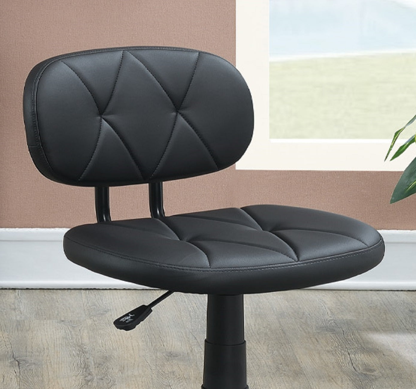 Modern PU Leather Office Chair, Black