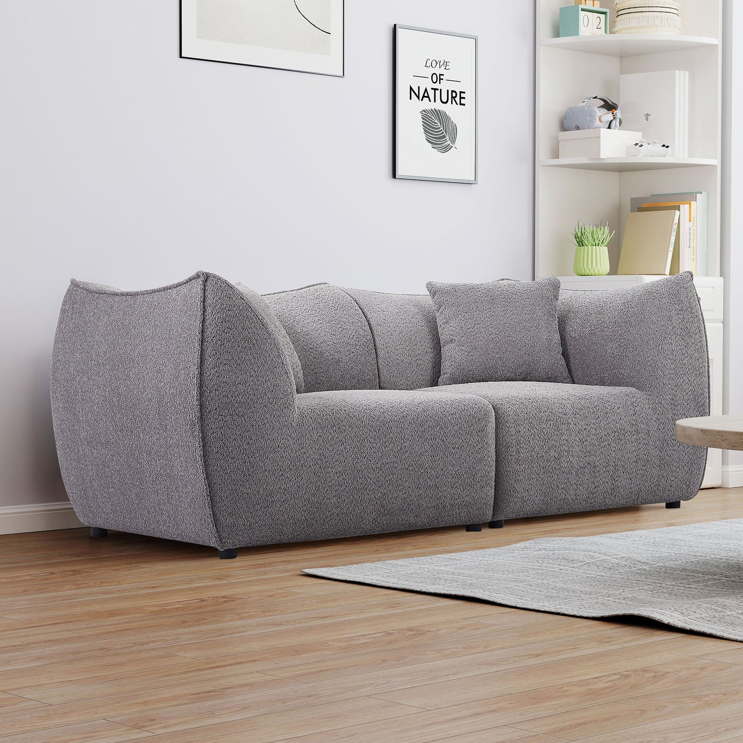 Zulema 79" Modern Deep Seat Upholstered Sofa, Gray