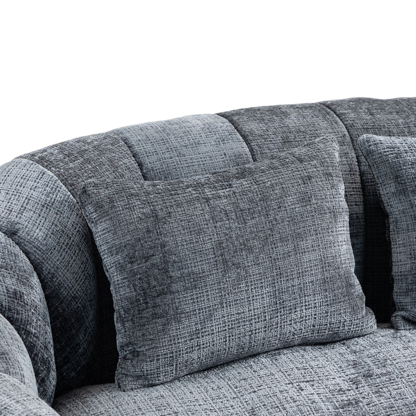 Coolmore Versatile Elegance Gray Chenille High-Back 2 Seater Bean Bag Sofa for Indoor & Outdoor Relaxation