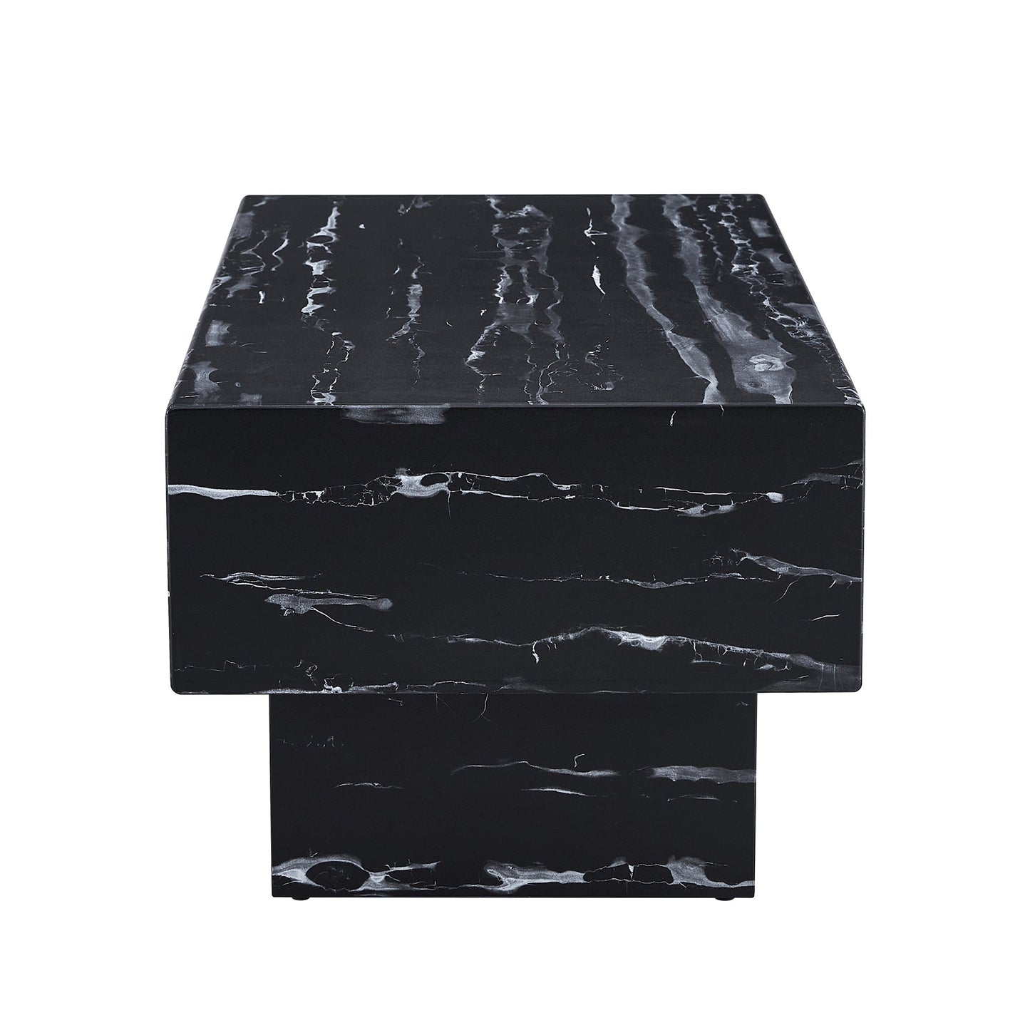 Darth Contemporary Faux Marble Coffee Table in Black & Gray